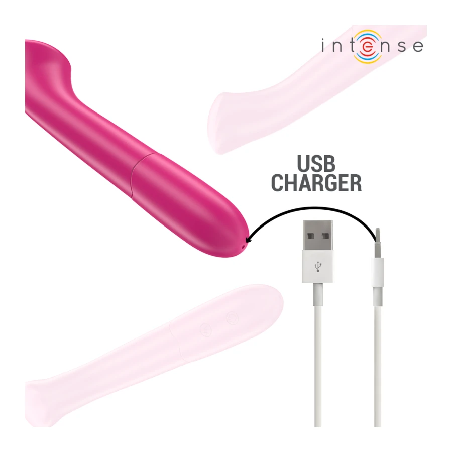 INTENSE - PATY VIBRATORE 19 CM FLESSIBILE 10 VIBRAZIONI MODELLO 2 ROSA
